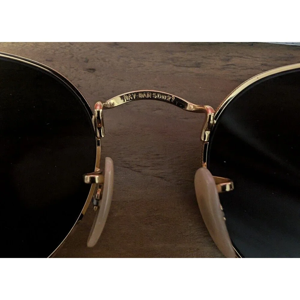 Ray Ban Sunglasses RB 3447 001 Polished Gold w/ Green Glass Lens‎